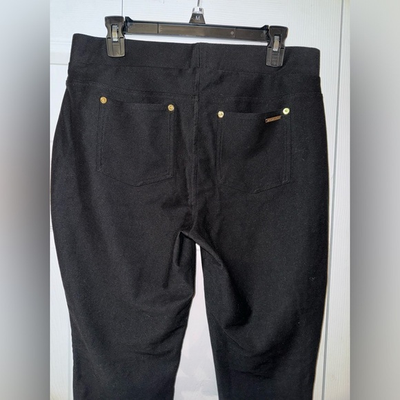 MICHAEL Michael Kors Large black gold Stretch Knit Twill Pull-On Leggings casual - Picture 11 of 13